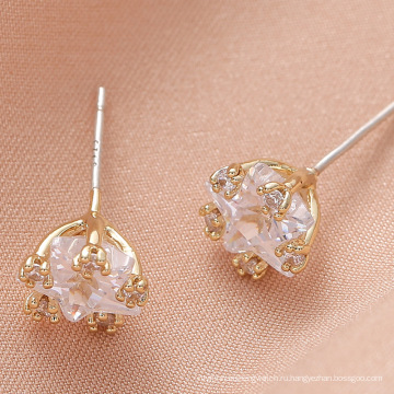 маленькие серьги с бриллиантами в форме звезды для женщин, медные серьги-гвоздики, ювелирные изделия